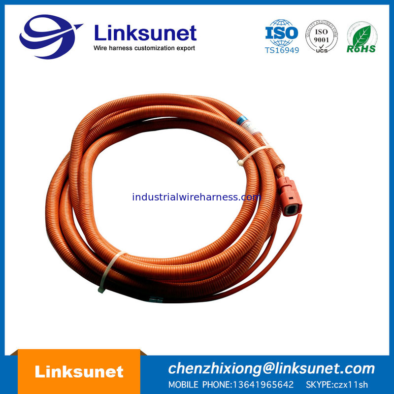 Orange Circular Connector Cable Assembly custom Hybrid Electric Vehicle