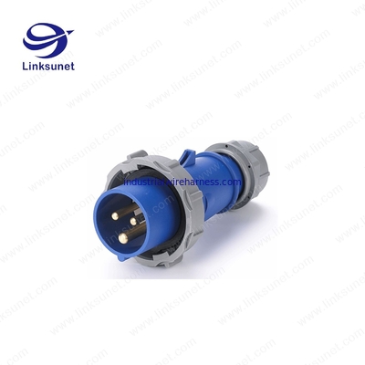 5PIN PE IP44 Plug MN3501 waterproof red / blue connector  Industrial Wire Harness