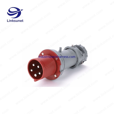 5PIN PE IP44 Plug MN3501 waterproof red / blue connector  Industrial Wire Harness