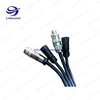 M12 grey connector and composite multi - fiber Flat cable wiring harness Custom processing
