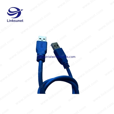 Blue USB 2.0 - A Plug Soldering Injector Wiring Harness Customized UL94 - V0 Pin 4