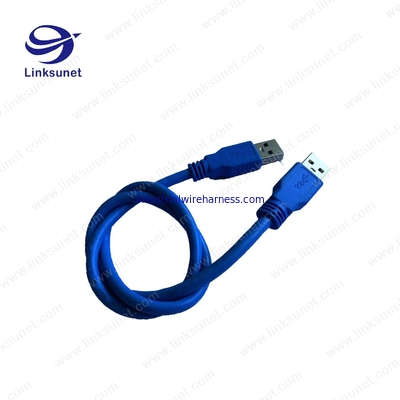 Blue USB 2.0 - A Plug Soldering Injector Wiring Harness Customized UL94 - V0 Pin 4