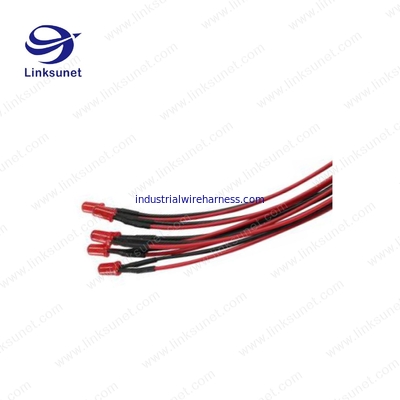 2 PIN Custom Wiring Harness 5MM RD LED L - 53HD UL1061 24AWG Lead Free Wire