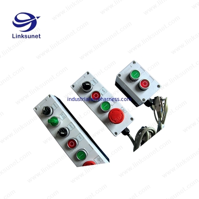 2P - 6P PA6/aluminum white Button Box  with Custom Wiring Harness