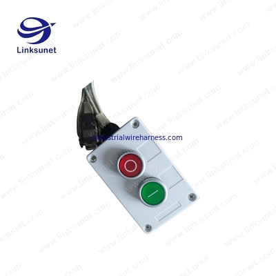 2P - 6P PA6/aluminum white Button Box  with Custom Wiring Harness