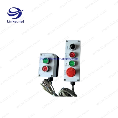2P - 6P PA6/aluminum white Button Box  with Custom Wiring Harness