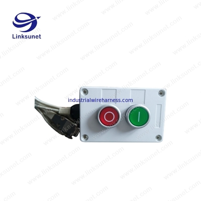 2P - 6P PA6/aluminum white Button Box  with Custom Wiring Harness