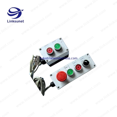 2P - 6P PA6/aluminum white Button Box  with Custom Wiring Harness