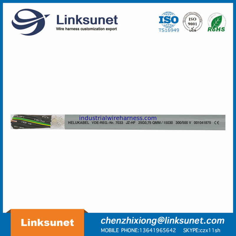 15023 High Flex Cable For Drag Chains Helukable JZ - HF 7 G0 , 75 Mm2 GY