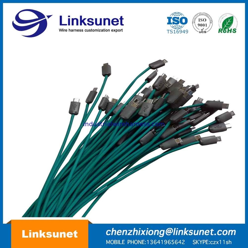 UL94 V - 0 USB - MIC 5PIN Plug Injector Wiring Harness Customized Mold
