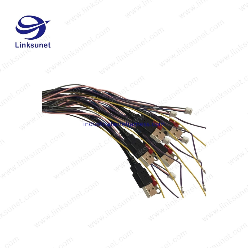 Multicore PA6 bk Connector Wire Harness Ip67 Waterproof With Usb 2.0 Type A Panel