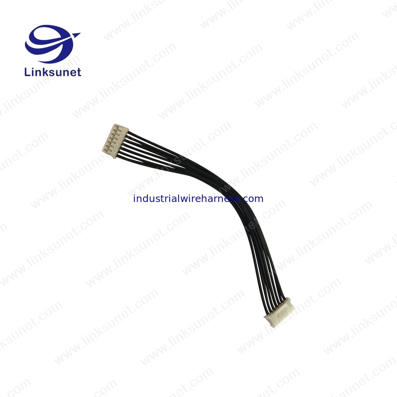 PH 7pin 2.0mm Natural jst connectors and 24AWG black PVC cable wire harness